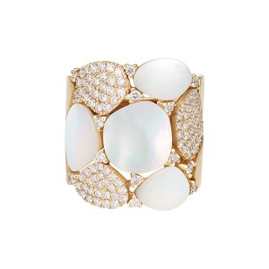 18K Mother-of-Pearl and Diamond Ring